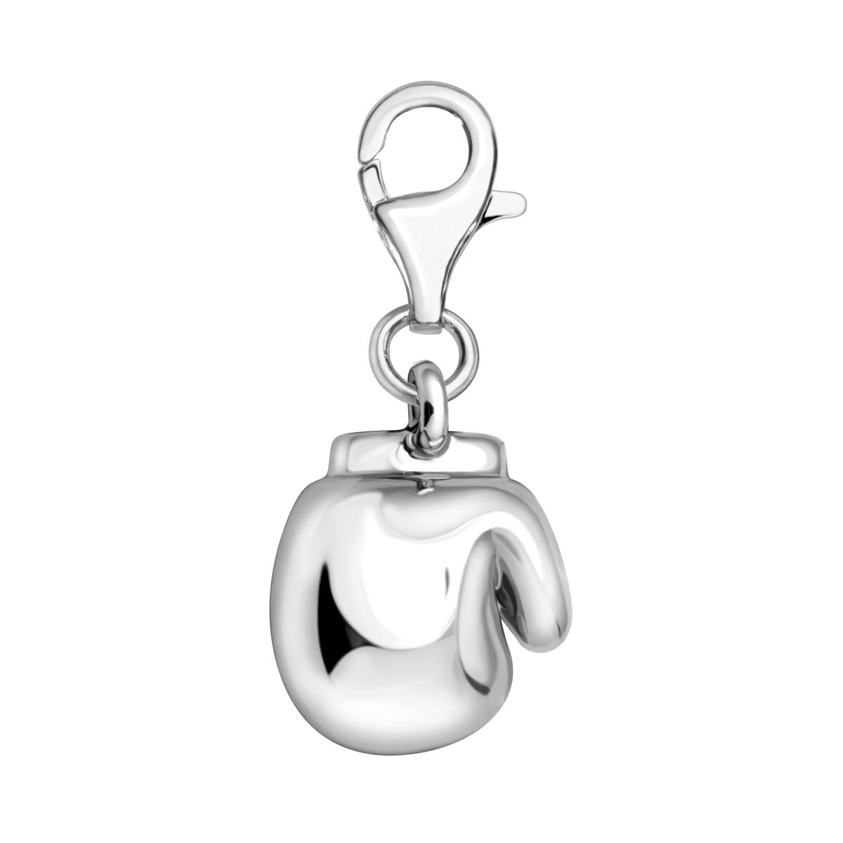 QuigesSilver Plated Around The World Theme Clip on Charm Pendant with Lobster Clasp for Bracelets silver
