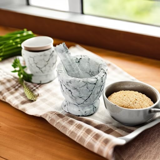 Mortier Marbre Vert Avec Pilon Cuisine Pharmacie Marble Classic Mortar 10x10CM e
