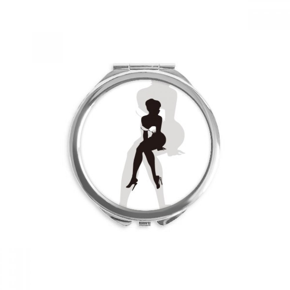 Miroir rond maquillage de poche portable contre les retouches ratées en public