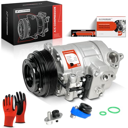 A-Premium Air Conditioner AC Compressor with Clutch Compatible with BMW 320i, 323Ci, 323i, 323is, 325Ci, 325i, 325xi, 328Ci, 328i, 328is, 330Ci, 330i, 330xi, 525i, 528i, 530i, 540i, 5-Groove Pulley