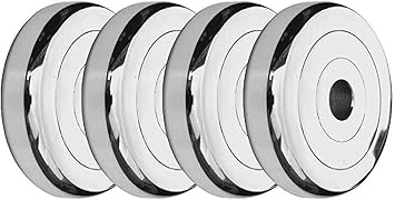 YMD Pair of 2KG x 4 Steel Gym Plates, Steel Weight Plates or Dumbbell Plates Silver Weight Plate (8 kg)