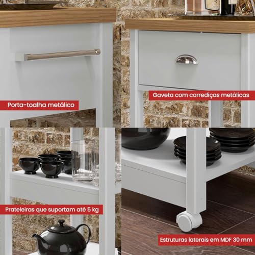 Balcão Fruteira galão água Ditália Ba-130 cor:branco