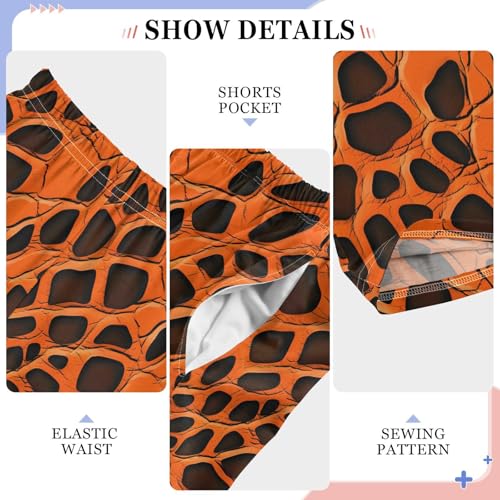 Pajama Pants Orange Black Leopard Pattern PJ Bottoms Sleepwear Lounge Sleep Pant with Pockets4