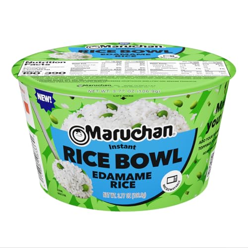 Image of Maruchan Instant Rice Bowl with Edamame - Microwavable Quick & Easy Side Dish or Meal for Kids, Students and Busy Families - 3.77 Oz. (6 Pack)