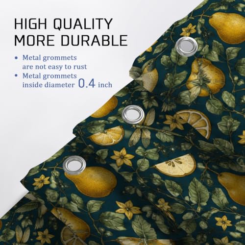 Rideau de douche imperméable vert été 91x183 motif fleur citron - 8