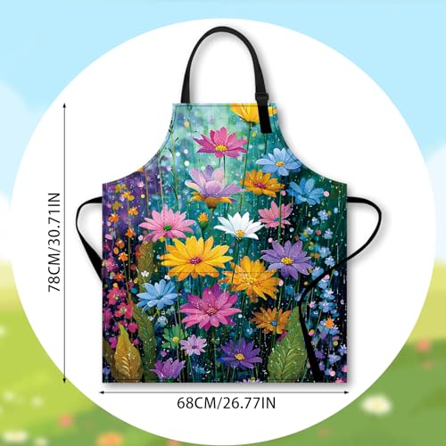 Image of Nuxovilar Decorative Kitchen Apron, 26.77x30.70 Inch Polyester Cooking Wearable Cover