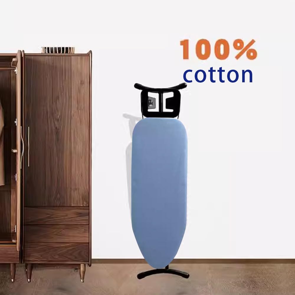 Tabla de Planchar de 33 x 91 cm con Acolchado, Funda Ajustable de algodón con Acolchado, Funda de Repuesto y Almohadilla Resistente a Quemaduras (Blanca)