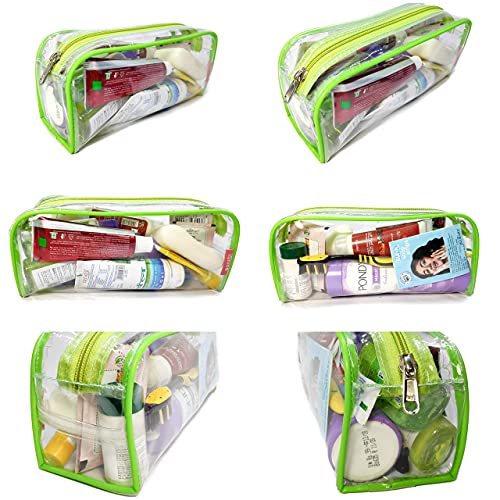 Image of iShine Multipurpose Travel Morning Zipper Pouch for Men and Women Transparent Medium (Pack of 2, Assorted)
