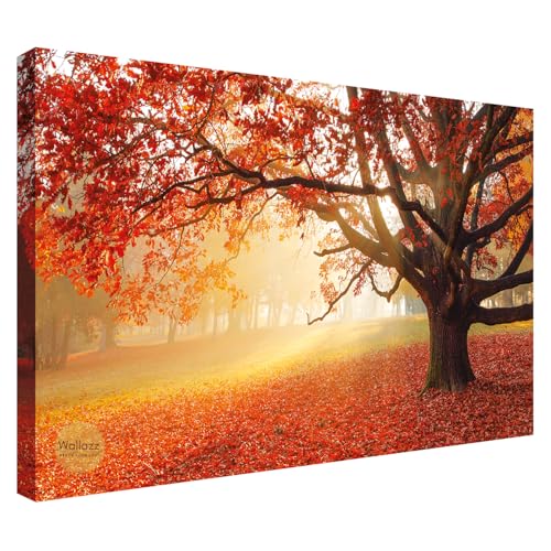 Wallazz Quadri Moderni Soggiorno Boschi, Montagne, Natura - 100% Made in Italy - Stampa su Tela - Quadro Camera da Letto - Qualità Artigianale - 60x120cm