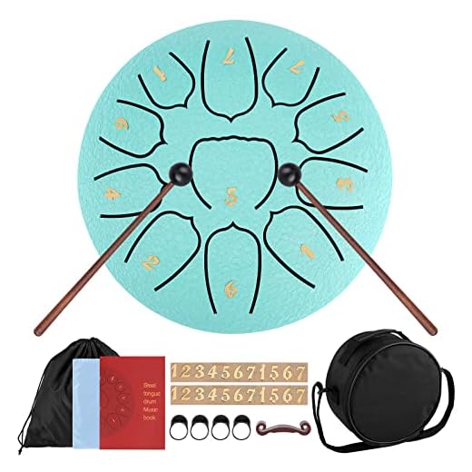 DICLLY Tambor de Lengüeta de Acero de 6 Pulgadas y 11 Tonos,Tambores de Hendidura Instrumento de Percusión Handpan con Bastones y Bolsa de Viaje para Yoga,Meditación,Alivia el Estrés