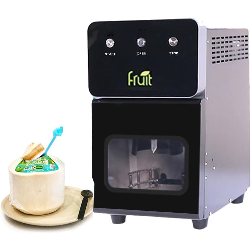 Ouvertisseur automatique de noix de coco, ouvertisseur de noix de coco rapide 20S avec studio de sécurité, outil de forage de trou optique 7cm, adapté aux kiosques, aux magasins de fruits, aux superma