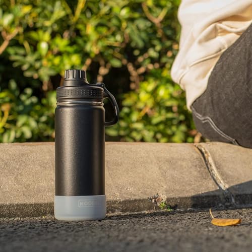 Image of koodee Water Bottle for School-12 oz Stainless Steel Vacuum Insulated Wide Mouth Water Flask with Leakproof Spout Lid (Black)