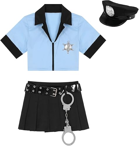 Miniatura 4 de Disfraz sexy de policía policial para mujer, disfraz de Halloween, juego de rol, lencería para cosplay, uniforme