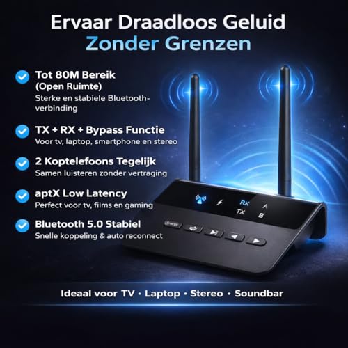 Adaptateur audio Bluetooth longue portée pour éliminer le décalage du son TV - 3