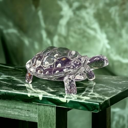 Image of SAUDEEP INDIA Feng Shui Crystal Tortise for Good Luck | Turtle for Vastu Home Decor | Kachua Idol & Figurine for Office Table and Desk Decor(Only Turtle)