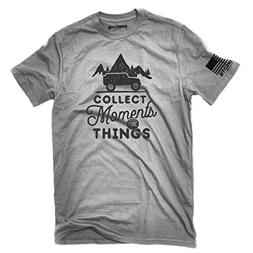 Collect Moments Not Things Off-Road Adventure Shirt 4x4 Made in The USA t-Shirt (Large) Ash Gray