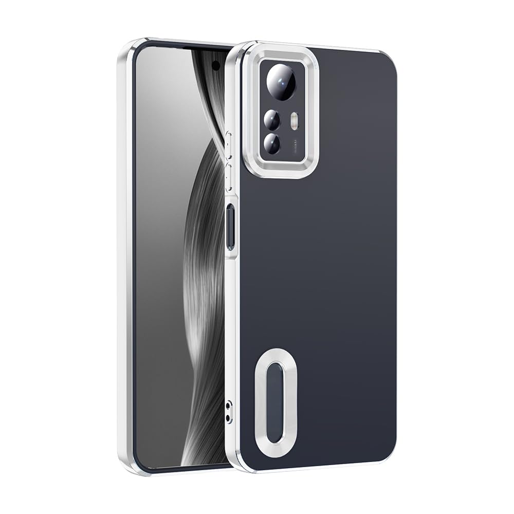 Zore Xiaomi ile uyumlu Redmi Note 12S Kılıf Kamera Korumalı Logo Gösteren Zore Omega Kapak Gümüş