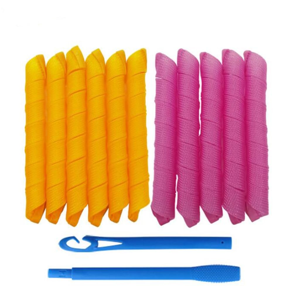 Bigodini 10 pz Bigodino di capelli senza calore Nessun calore Rulli di capelli Dormire Morbidi riccioli a spirale Pigro Perm Asta di arricciatura Wave Formers Strumenti for lo styling dei capelli Bigo