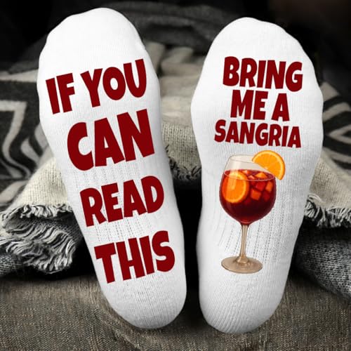 Bring Me a Sangria Socks – Funny Wine Lover Gift for Men & Women – Christmas Stocking Stuffers4