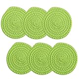 6pcs Set Drink Coasters with Round Edge Multi Color Options Thick Woven Coasters for Table...