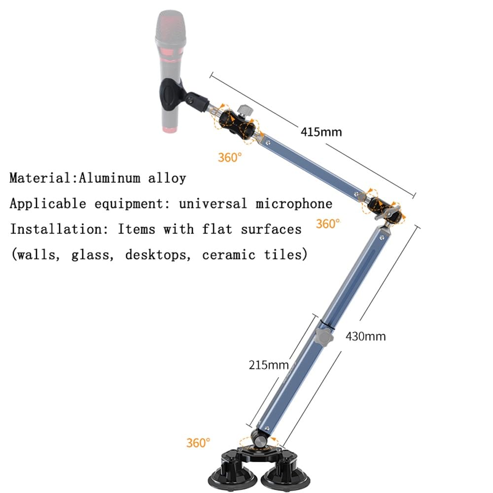 Support De Bras De Perche De Microphone, Bras De Micro Réglable À Profil Bas, Supports De Micro Rotatifs, Support En Porte-à-faux De Bureau For Studio D'enregistrement En Streaming De Podcast De Jeu