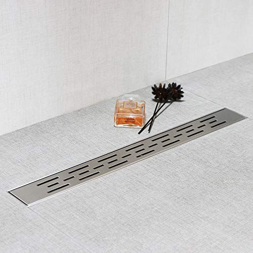Black Friday Sale 2022 SaniteModar Linear Shower Drain 36 inch with Removable Grate,Brushed 304 Stainless Steel Shower Drain,Floor Shower Drain with Hair Strainer, Adjustable Leveling Feet…