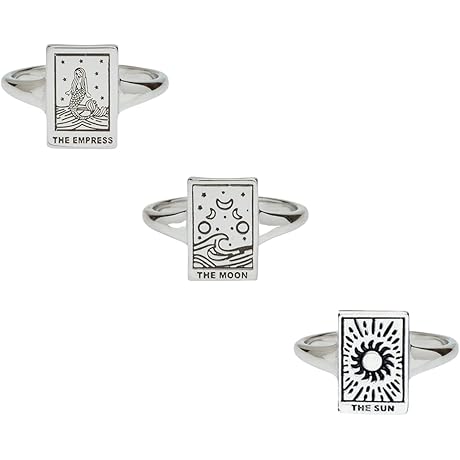 Adjustable Astrology Ring, Mystic Divination Tarot Ring for Luck and Magic