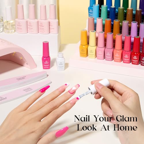 Image of Beetles Gel Nail Polish Kit with U V Light -35 Colors Gel Polish Set 68 Pcs One Color One Bottle Mood Mosaic Nail Kit with Top Base Coat Beauty Must Have DIY Salon Manicure Gifts for Women