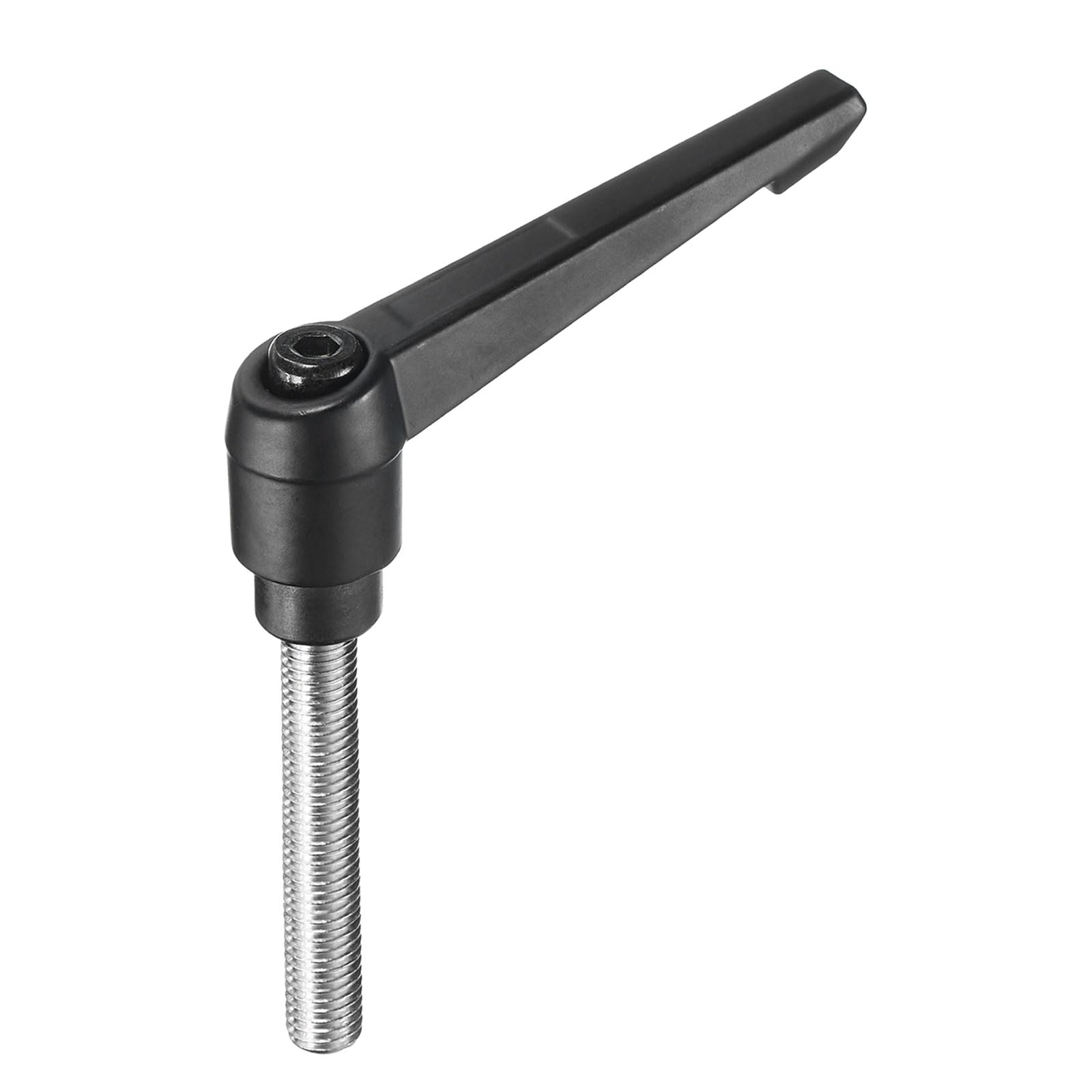 uxcell Adjustable Clamping Lever Handle M10 x 55mm Metric 304 Stainless Steel Male Threaded Stud Hand Knobs Push Button Ratchet Rotating Screw Handles Bolts with Locking Lever Black