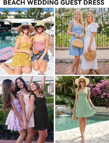 Womens Casual Mini Dresses Sweetheart Neckline Floral A Line  - image 5