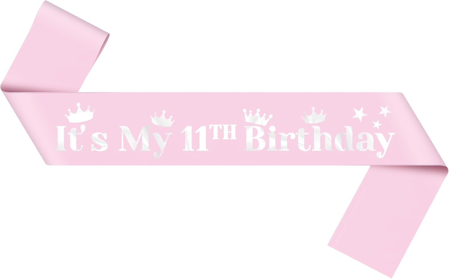 11th Birthday Sash for Girls 11 Year Old Gifts for Girl Daughter Sister Niece Granddaughter Friends Happy 11th Birthday Gift Party Decorations Supplies Favors Personalized Satin Sash Pink