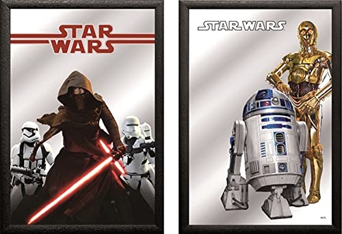 Set: 2 Spiegelbilder Star Wars Film Deko Bild 20x30 cm Wandbilder...