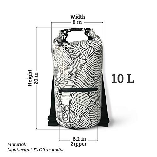 Yunboo Crunchouse Co. Bolsa Seca Flotante Impermeable de Hoja de Palma de 10L con Funda de Teléfono Impermeable y Sensible al Tacto - Ideal para Playa, Senderismo, Tubing, Kayak, Canoa, Camping, Pesca y Viajes miniatura 3
