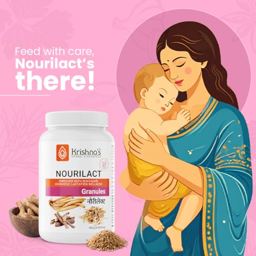 Image of Krishna's Nourilact Granules - Blend of 6 Powerful Herbs | Enriched with Shatavari | Support Lactation, Digestion & Postnatal Energy - 100 gm