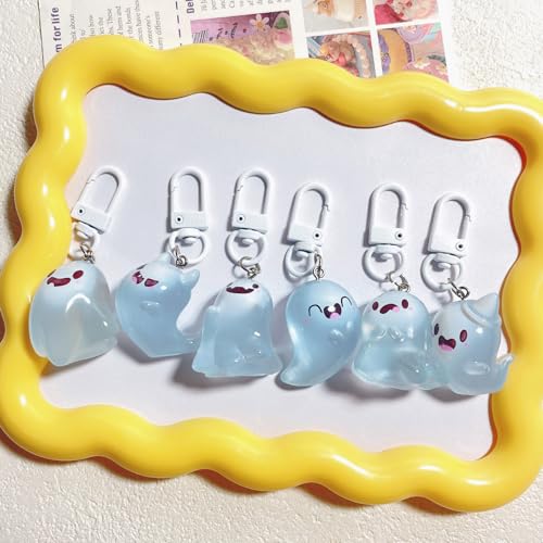 Halloween Keychain Gifts For Women Boo Basket Stuffers For Her Spooky Gifts Christmas Halloween Basket Stuffers Halloween Boo Basket Ideas Key Chain For Teen Girl Cool Stuff Night Glow Ghost Keychain - Image 4