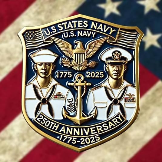 250th Anniversary U.S. NAVY Commemorative Pin, Marine Corps Army Military Emblem Lapel Alloy Button Brooches Veteran Collection Gift Jewelry4