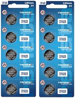 Renata CR1620 Batteries - 3V Lithium Coin Cell 1620 Battery (10 Count)
