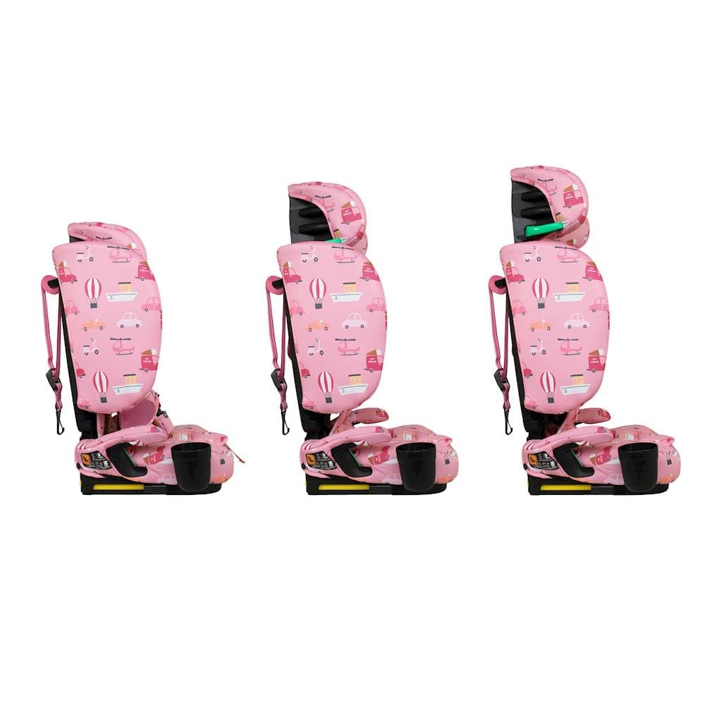 Cosatto Asiento de coche plegable para llevar, de 15 meses a 12 años, 76-150 cm, asiento de viaje ISOFIX portátil, ultracompacto y ligero, protección contra impactos laterales y bolsa de viaje