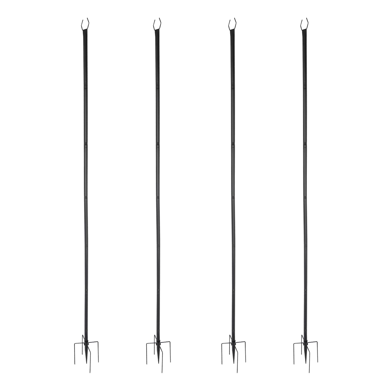 Lot de 4 barres lumineuses de 3 m - Mâts lumineux suspendus en métal pour éclairage extérieur
