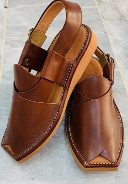 Generic Dark Brown Leather Peshawari Chappal, Traditional Unique Style Comfortable Footwear, Festival footwear, Handmade Shoes4