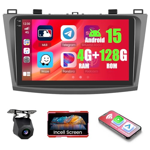 Realdio 4+128GB Android 15 Car Radio for Mazda3 2009-2013 Wireless