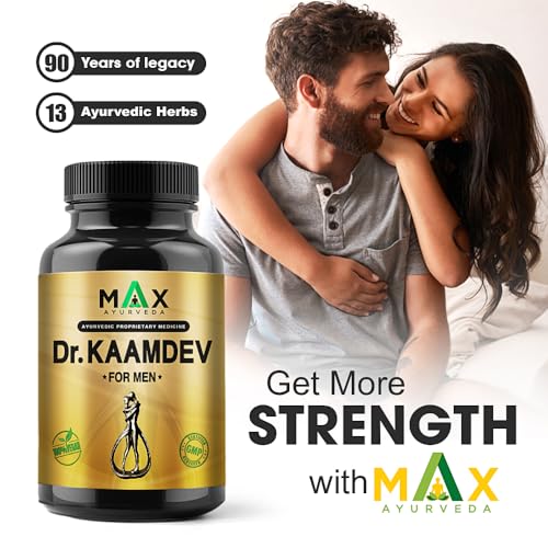 Image of Max Ayurveda Dr. Kaamdev Capsules for Men (30 Capsules) - 100% Vegan and GMP Certified | Stamina, Power and Energy Booster