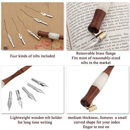 Yoption AGUS180 Wood Calligraphy Oblique Dip Pen Holder Set thumb #2