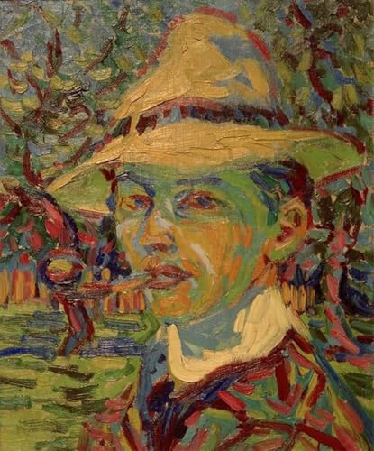 Impresión en lienzo Autoritratto con fischietto Kirchner regalo para amantes del arte