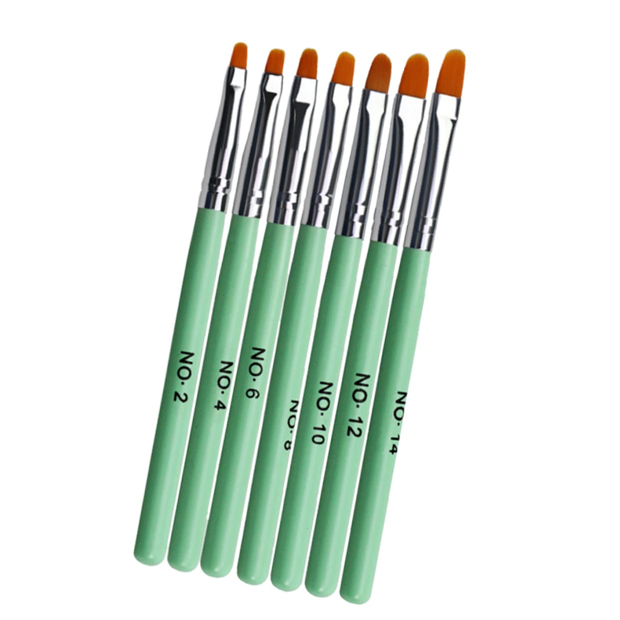 TOVINANNA 1Set Green Wooden Handle Nail Art Brushes and Dotting Pens for Manicure Colored Painting Tools Lightweight and Easy to Use for Professional and Personal Nail