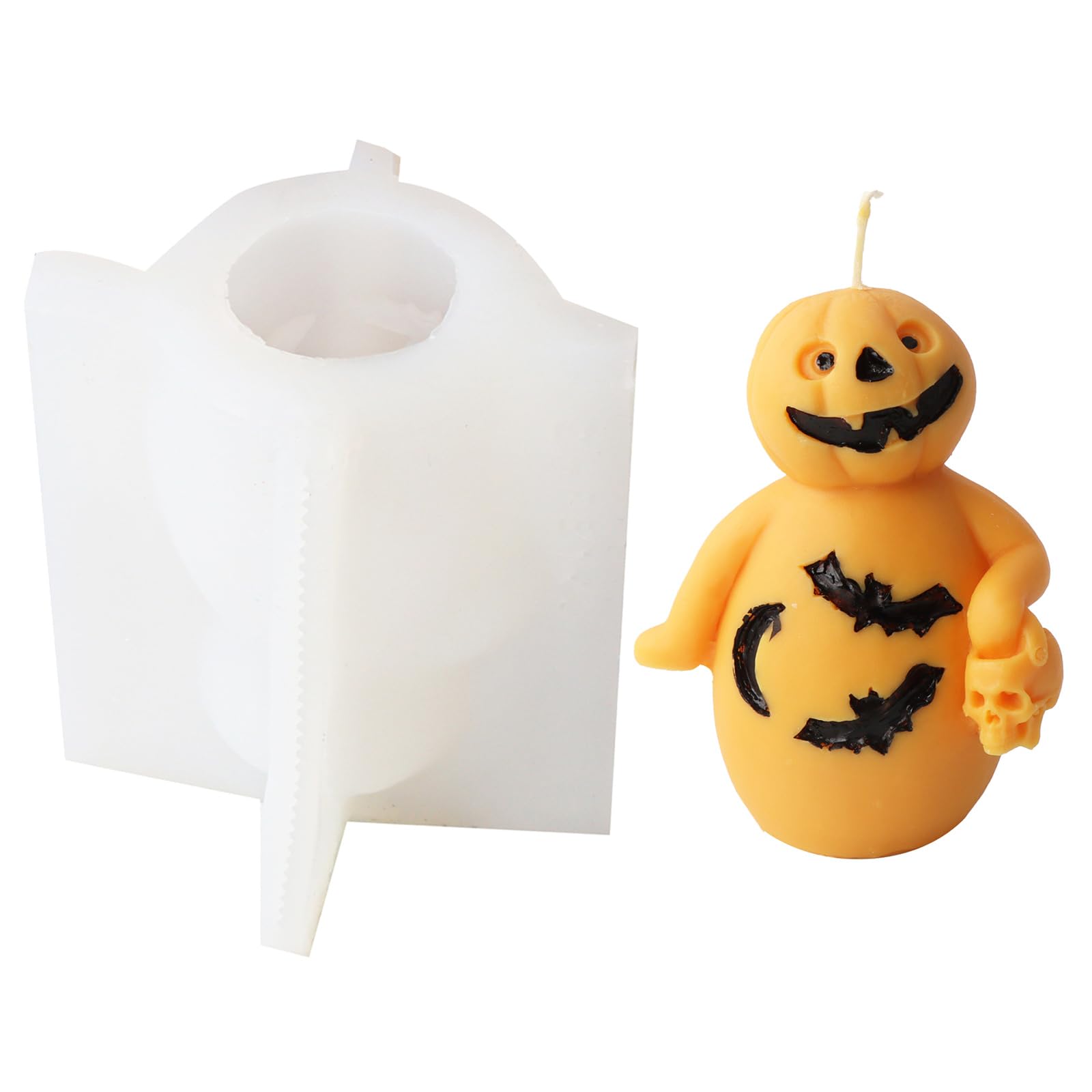 Alksubbm Halloween Skull Molds, Pumpkin Molds for Soap Chocolate, Mousses Cake, Baking, Desk Decorations Craft Tool