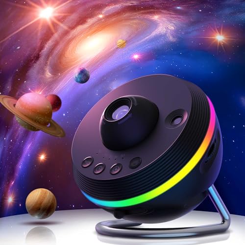 Image of L LOHAS LED Galaxy Projector, Star Projector Planetarium Night Light | 13 in 1 HD Space Night Light Projector with Light Strip Meteor for Kids Bedroom Birthday Christmas Gift