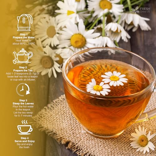 Image of FreshDrinkUS, Chamomile Mint Tea Bags | 135 Count | Refreshing Herbal Blend of Chamomile Flower, Peppermint, Lemon Balm & other herbs - Smooth Floral & Minty Flavor - Premium Quality, Caffeine-Free