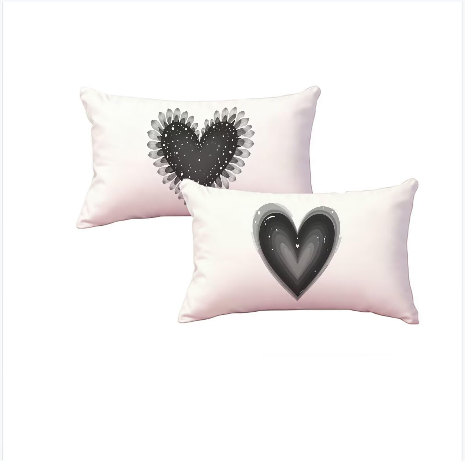 Housse coussin 50x80cm lot de 2 taies oreillers design géométrique