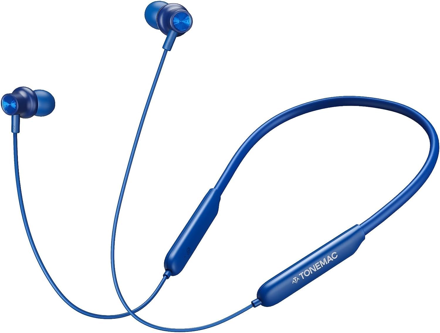 TONEMAC N8 Neckband Earphones Wireless,Neckband Bluetooth 5.3 Headphones,Magnetic Earbuds in Ear,Deep Bass,Sport Headsets for Running,40H Playtime,IPX6 Waterproof (Blue)